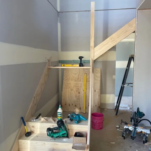 Stair case installation