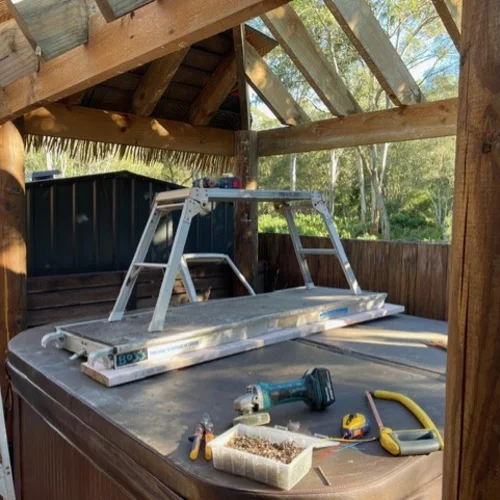 Bali hut timber frame construction