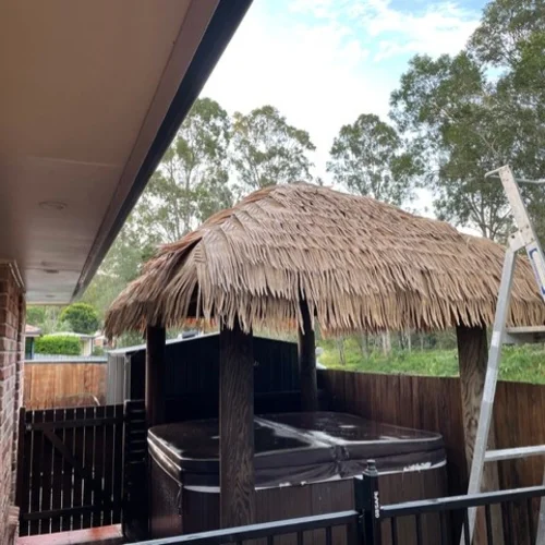 Completed thatched bali hut