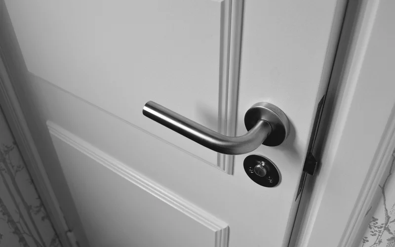 Bathroom door hardware installation